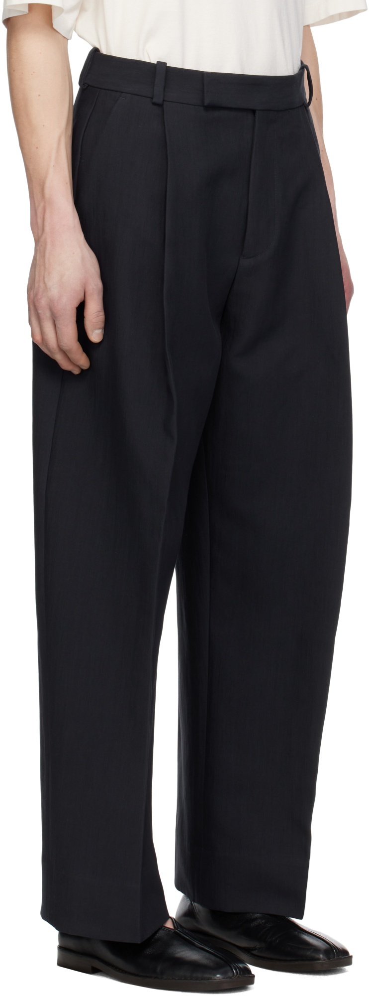Studio Nicholson Belt Loops Slacks In Black
