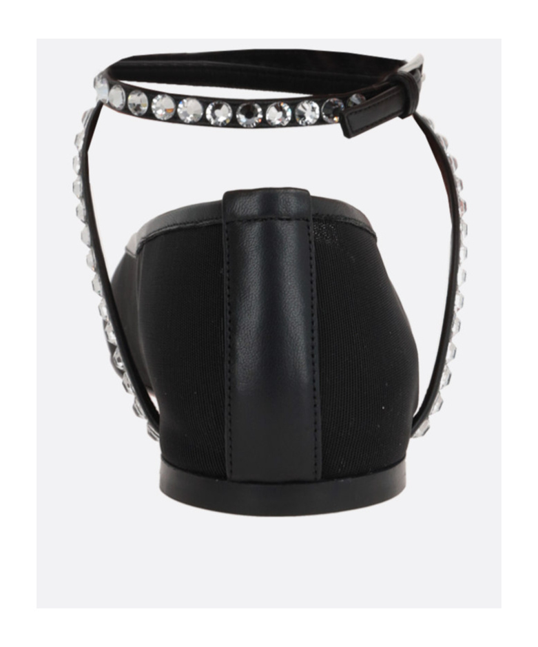 Shop Amina Muaddi Mesh Ballet Shoes In Black
