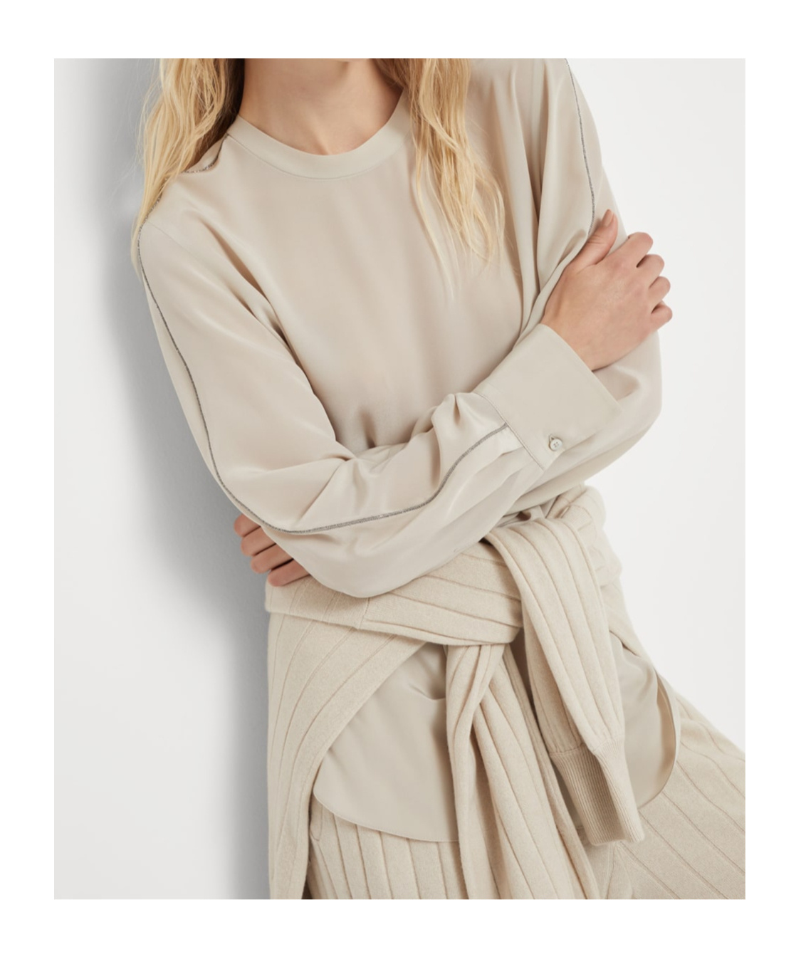 Brunello Cucinelli Monili-chain Detail Blouse In White