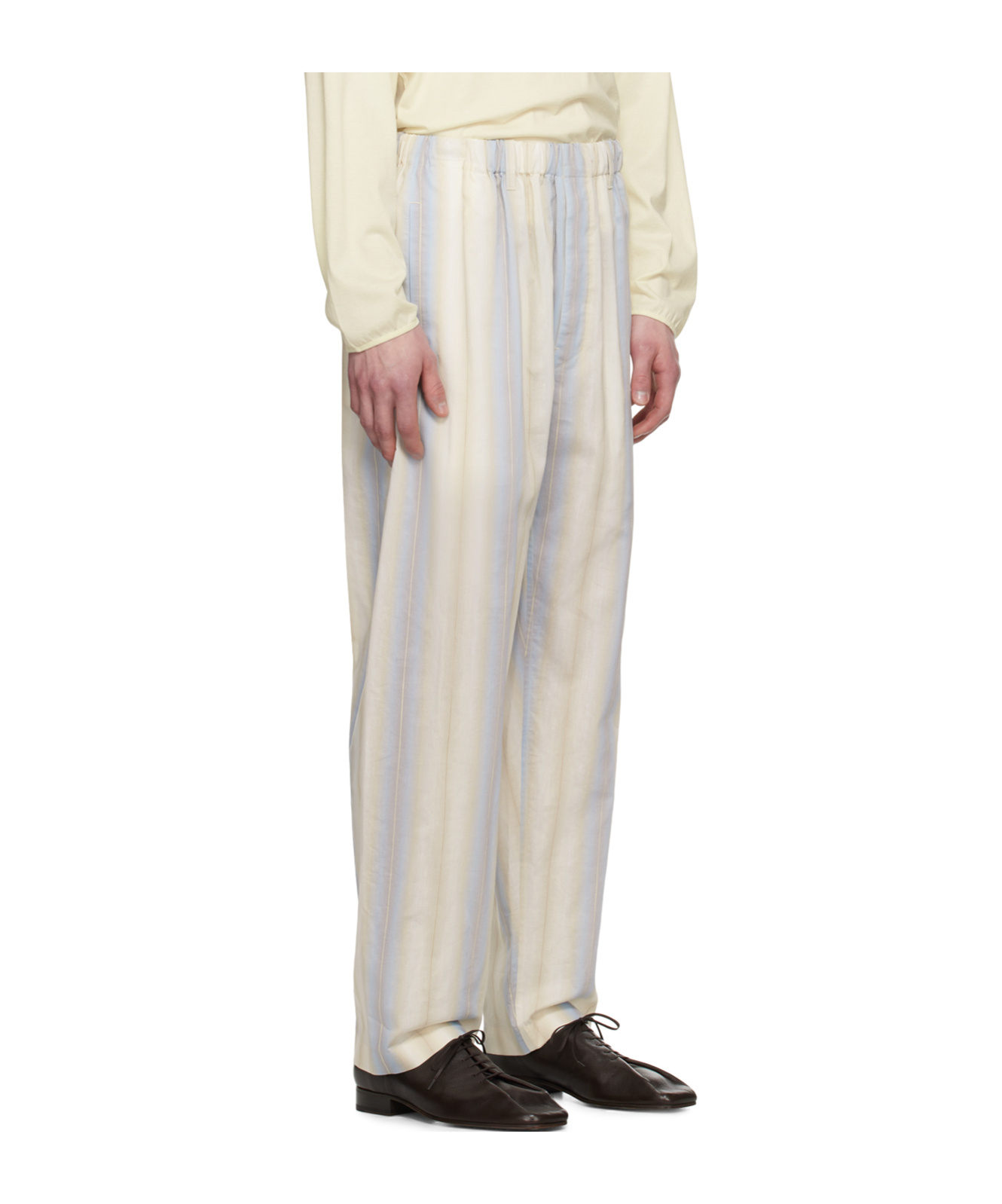 Lemaire Relaxed Striped Casual Pants In Multicolor