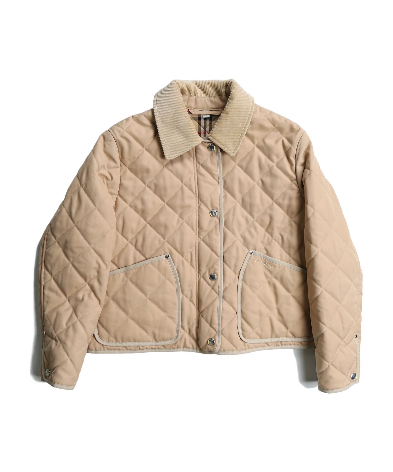 Burberry Quilted Classic-collar Jacket In Nude