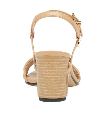 Fendi Delfina Ff Leather Block-heel Sandals In Nude