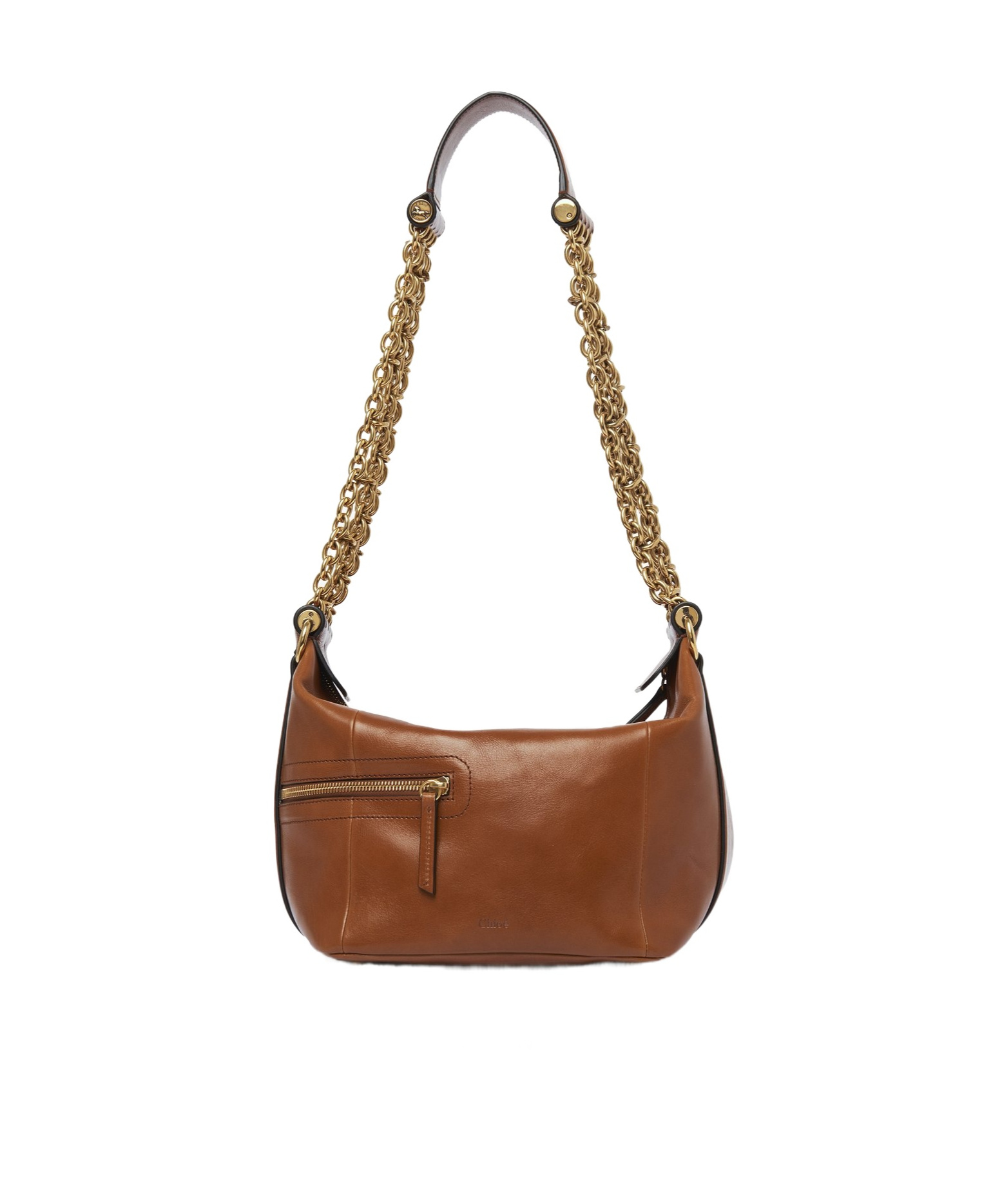 Chloé Camera Chain Leather Shoulder Bag In Brown