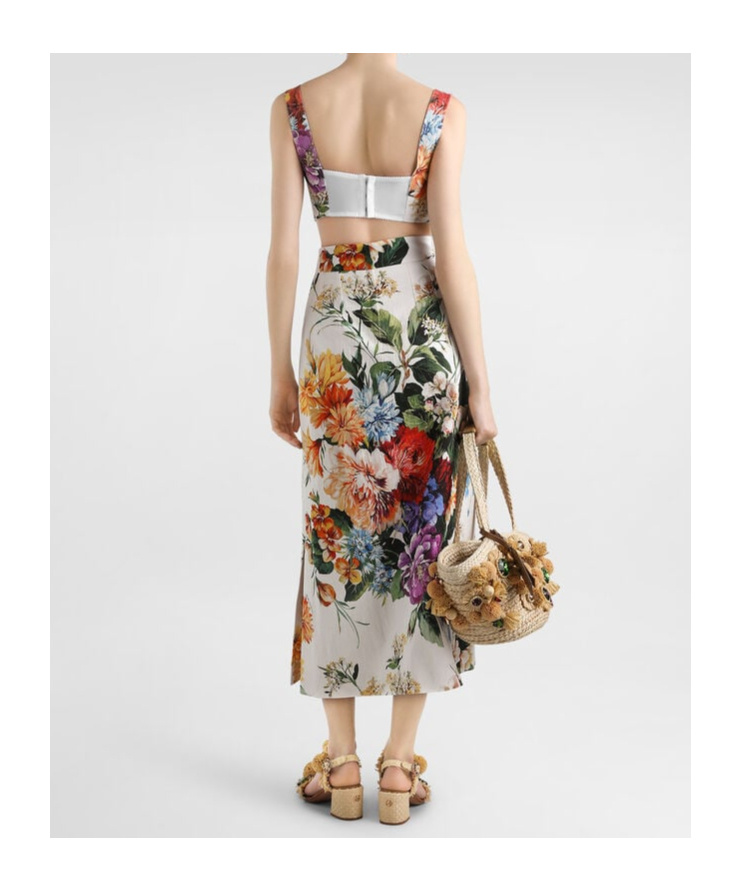 Dolce & Gabbana Bralette Mit Blumen-print In Multi