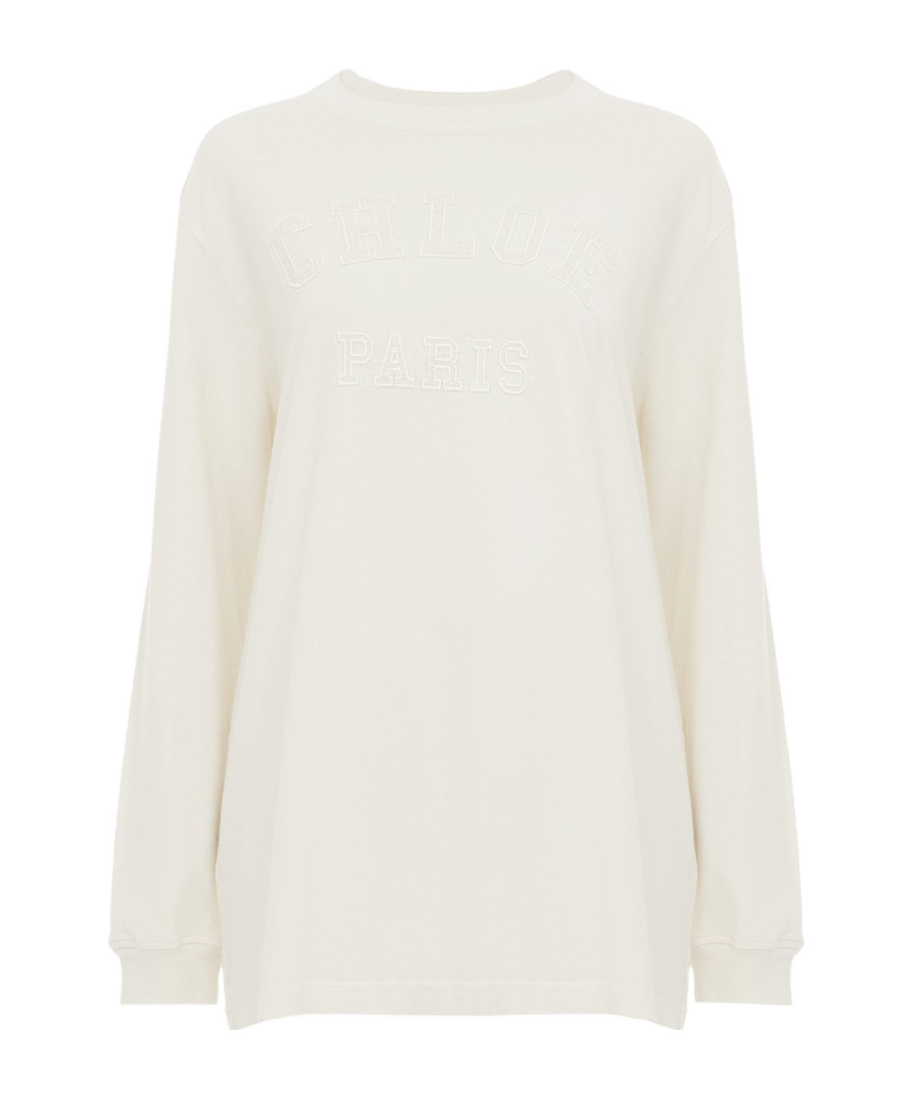 Chloé Long-sleeved Loose T-shirt In White