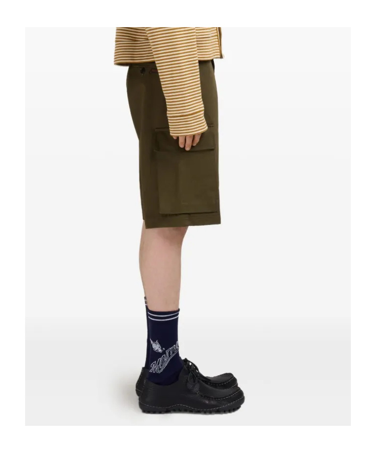 Marni Gabardine Cargo Shorts In Green