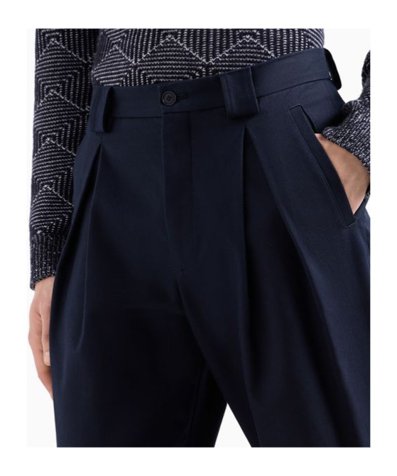 Giorgio Armani Belt-loop Single-pleated Trousers In Black