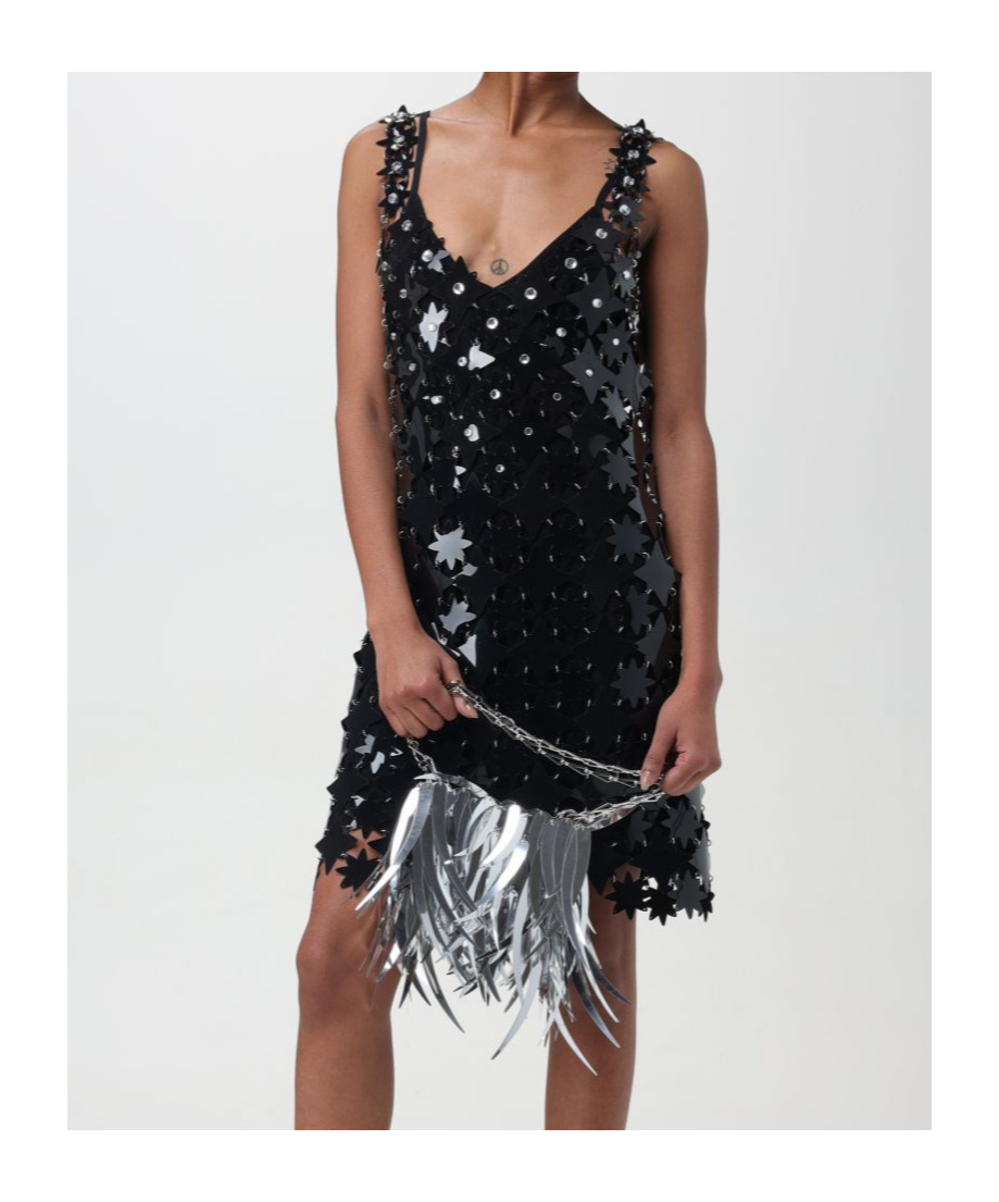 Rabanne Star-embellished Mini Dress In Black