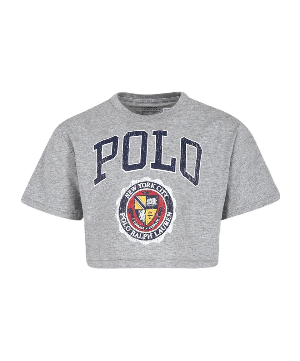 Ralph Lauren Kids' Short T-shirt In Gray