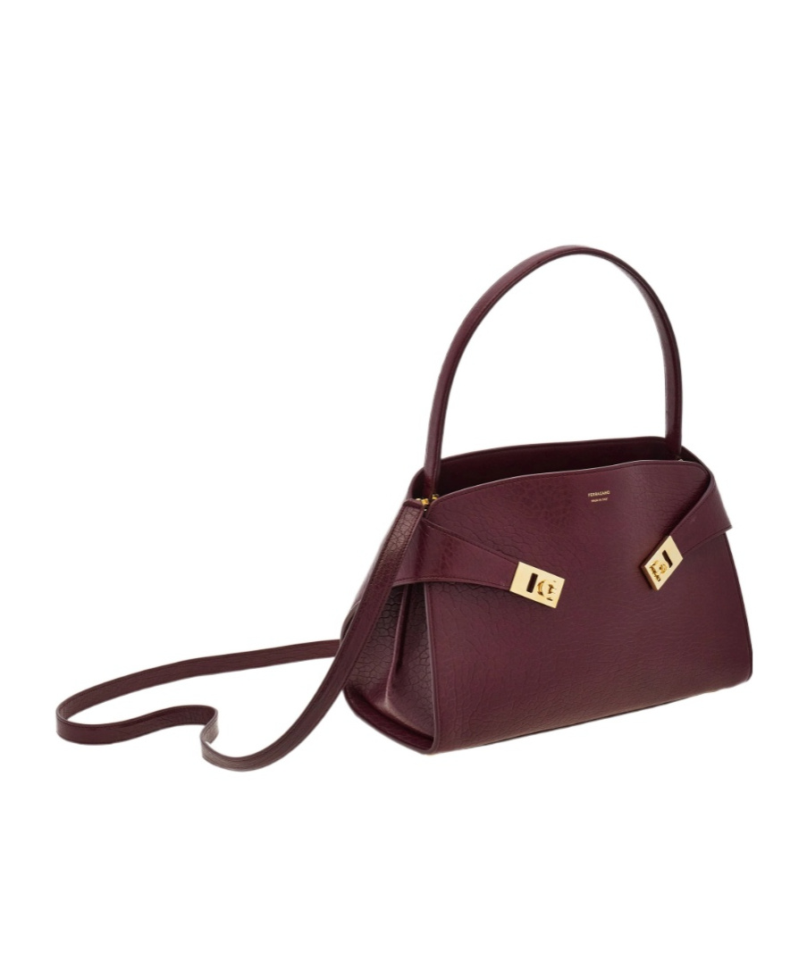 Ferragamo Hug Soft Shoulder Bag (m) In Purple