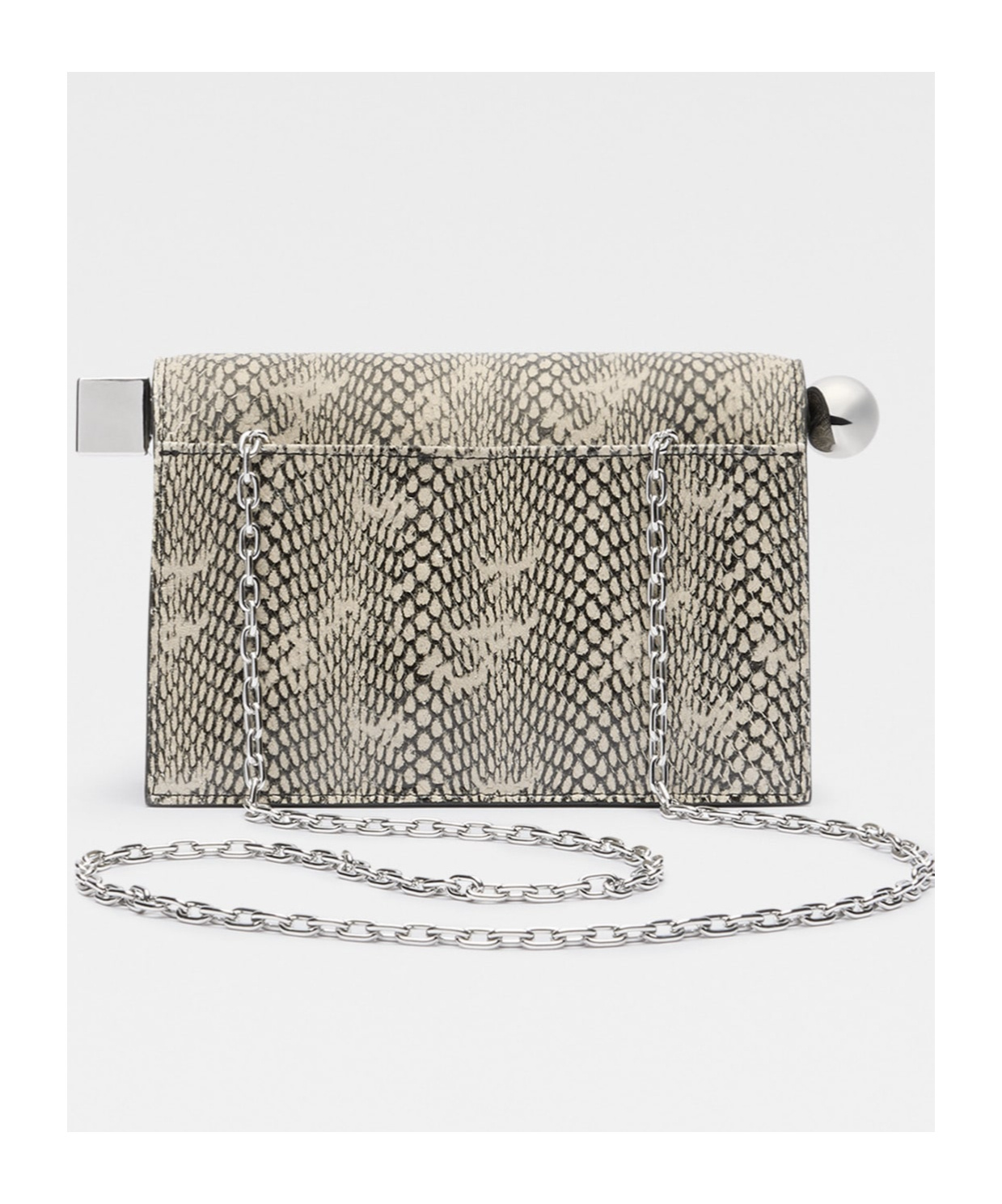 Jacquemus La Petite Pochette Snake Print Clutch In Gray