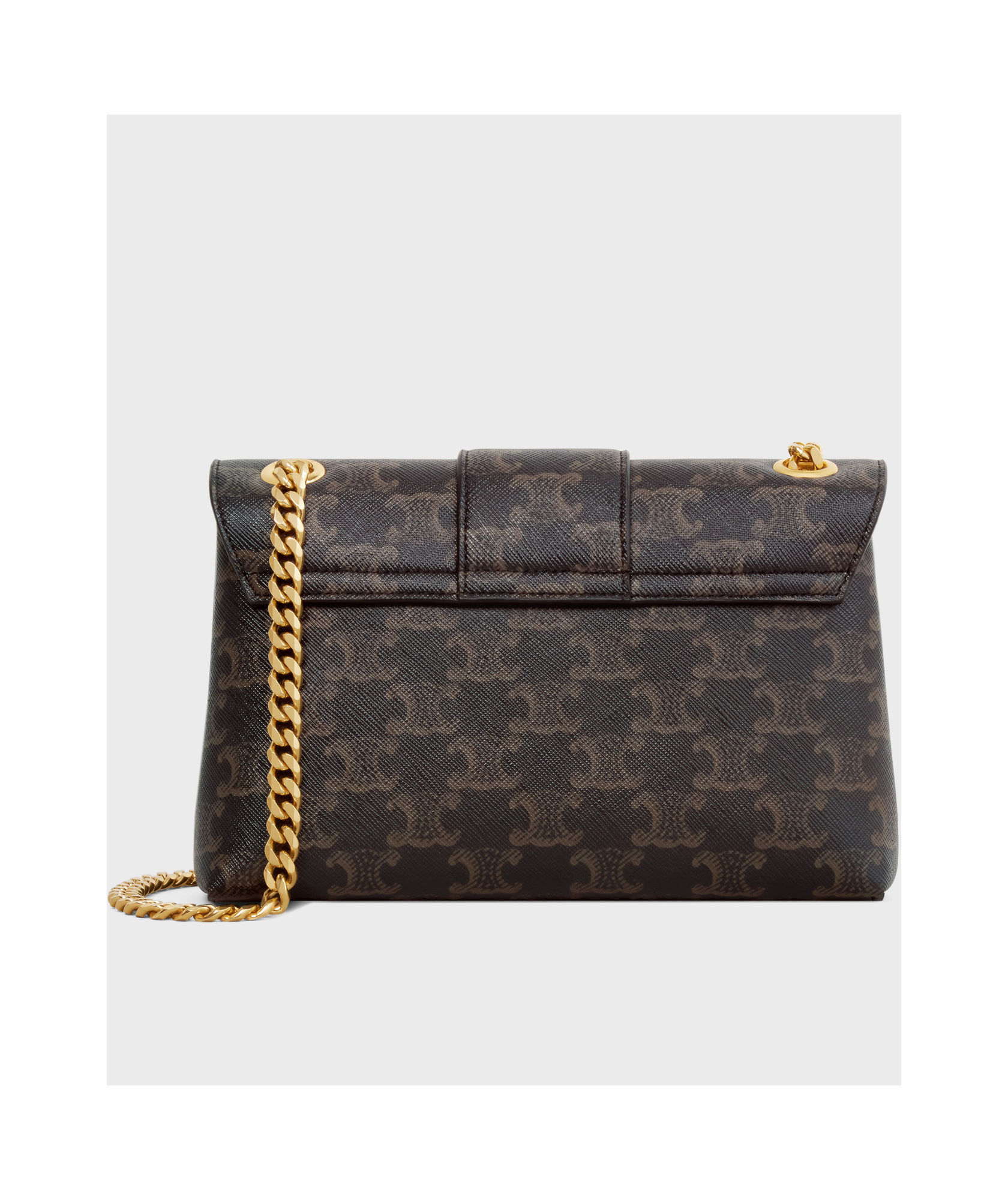 Celine Medium Tilly Bag In Triomphe Canvas And Calfskin In Brown