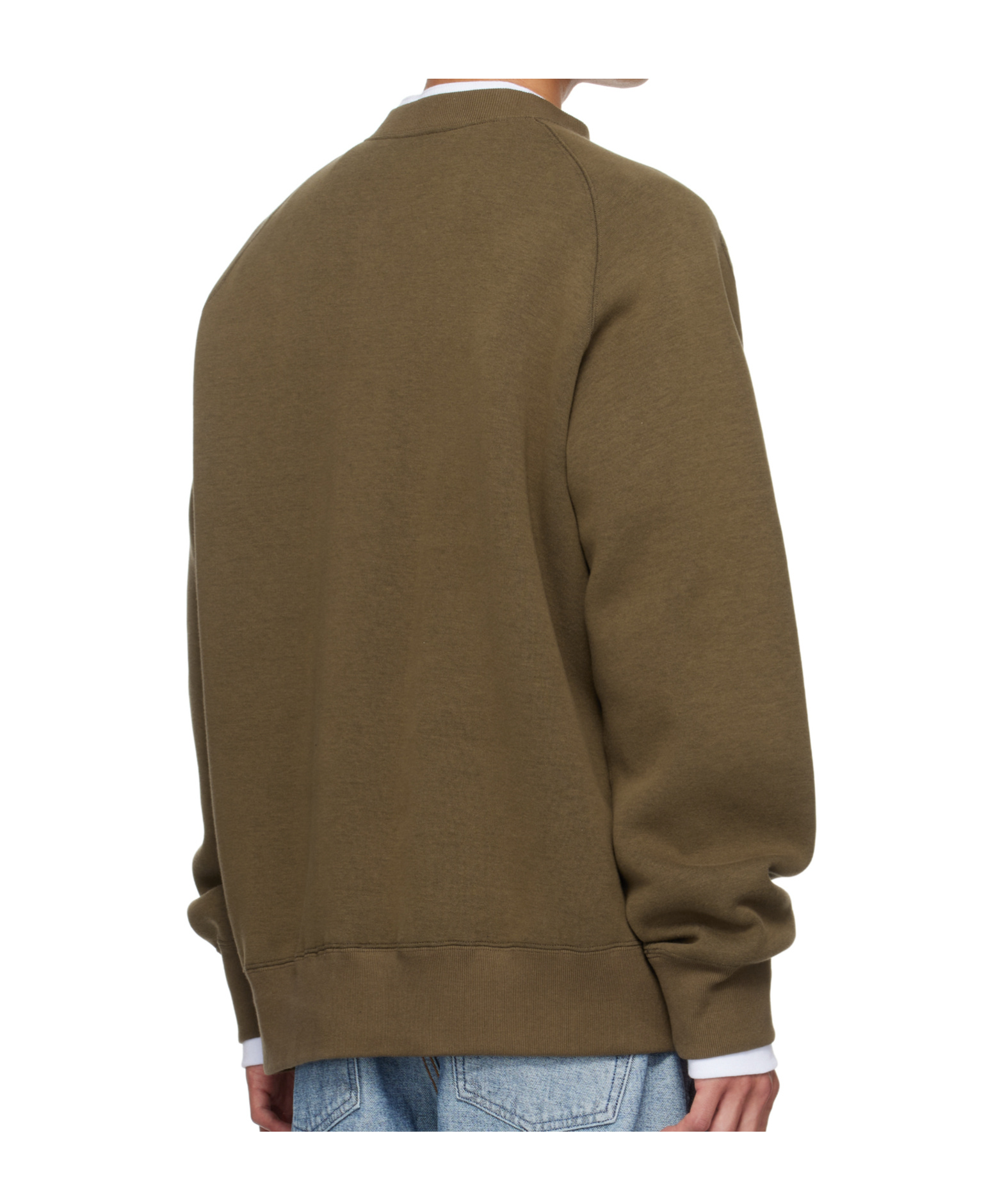 Sacai Round Neck Long-sleeved Sweatshirt In Green