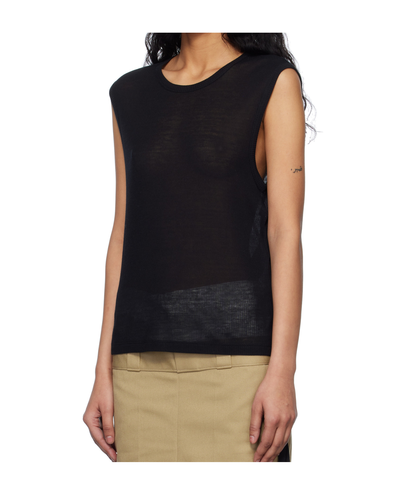 Ann Demeulemeester Black Biba Sleeveless Tank Top In Black