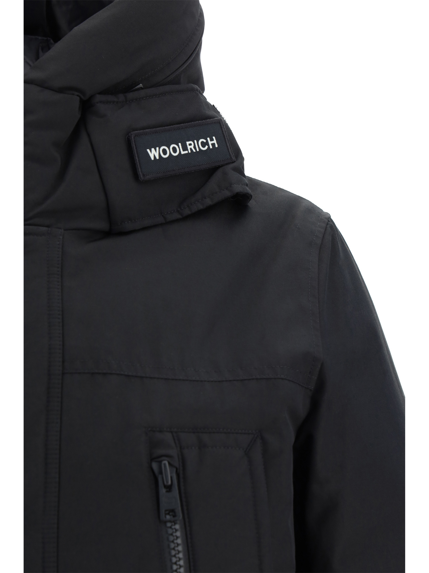 Woolrich Padded Parka With Pockets In Black