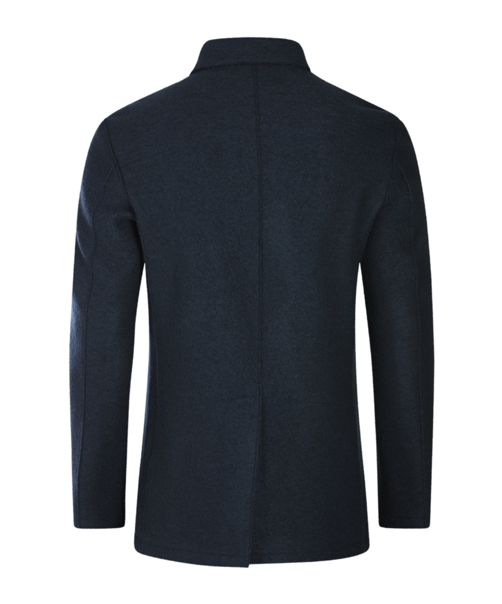 Eleventy Double-breasted Wool Coat In Blue