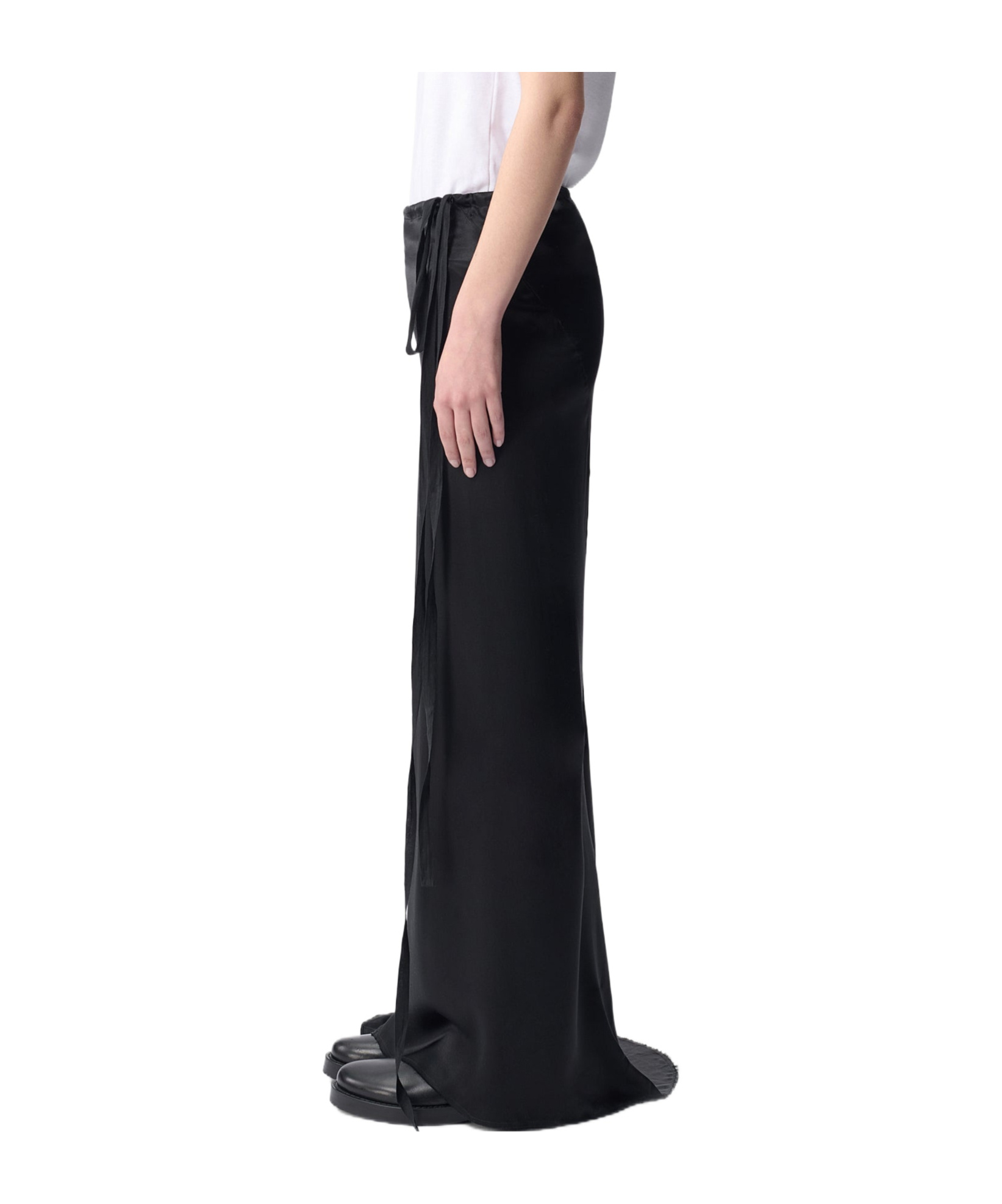Ann Demeulemeester Long Flared High Waist Maxi Skirt In Black
