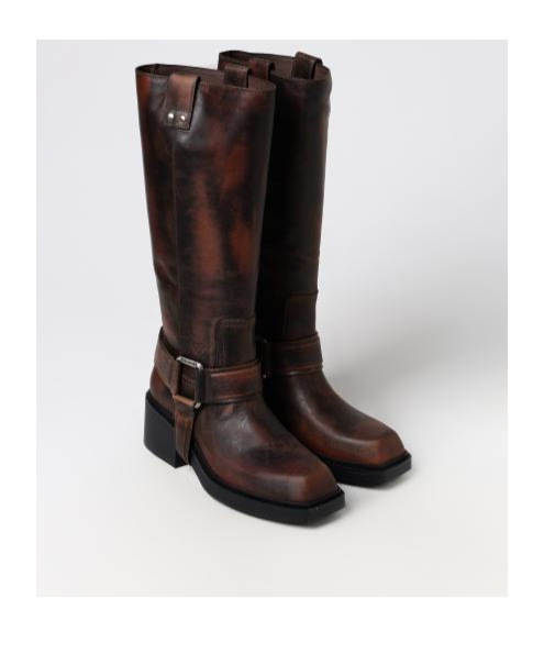Vic Matie Saddle Calf-length Boots In Black
