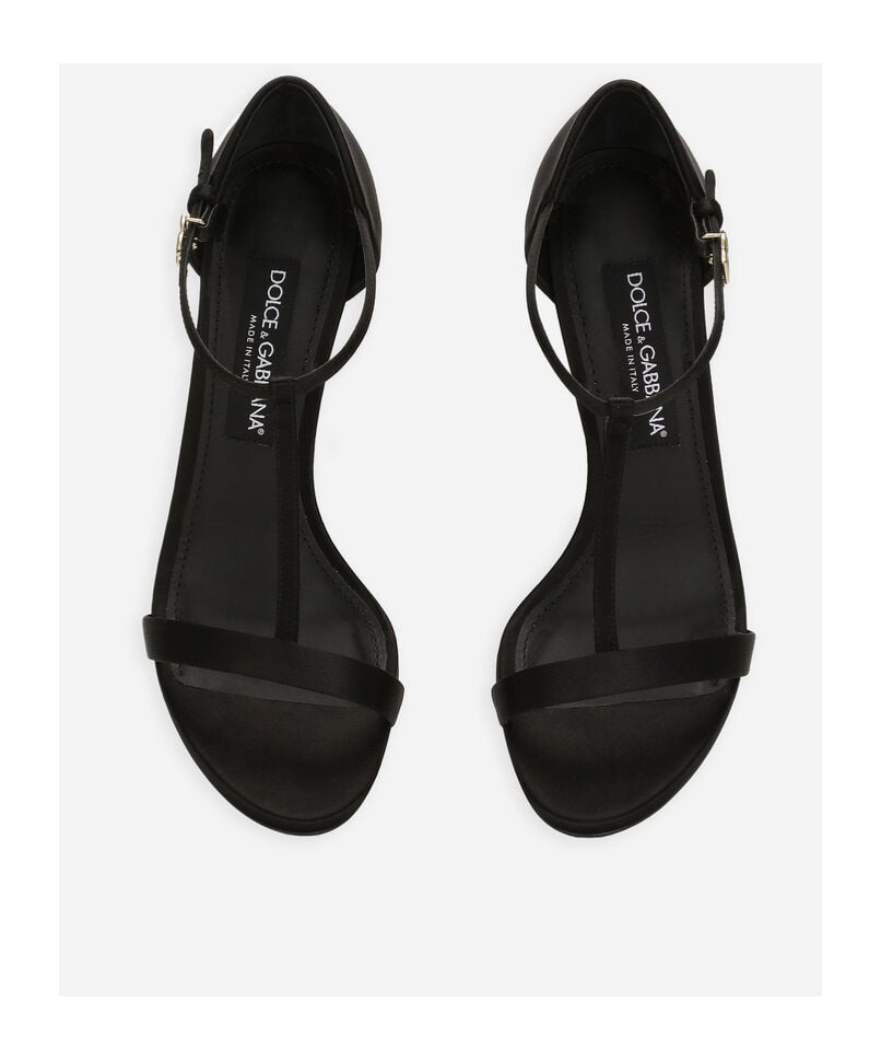 Dolce & Gabbana Woman Sandals Black Size 7.5 Textile Fibers In Black