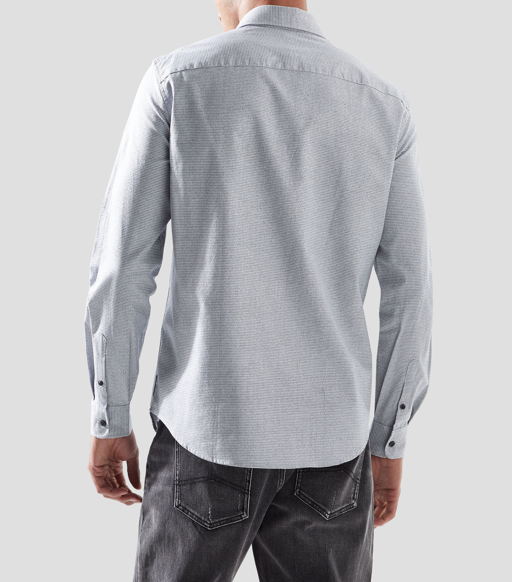 Armani Exchange Long-sleeved Shirt In Gray