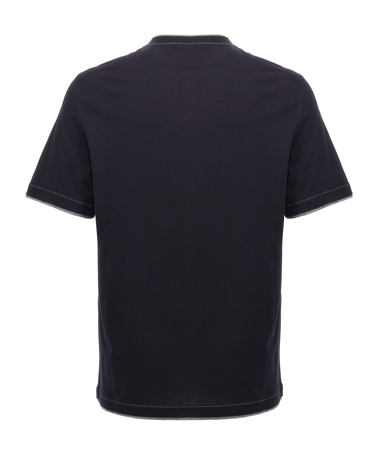 BRUNELLO CUCINELLI BRUNELLO CUCINELLI LOGO EMBROIDERED LAYERED T-SHIRT