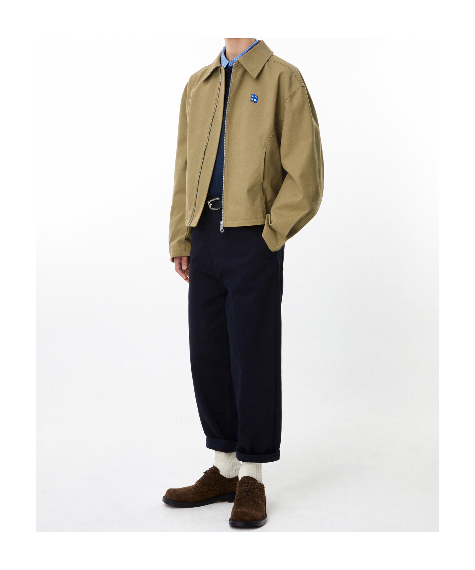 Ader Error Trs Tag 01 Logo Patch Casual Jacket In Brown