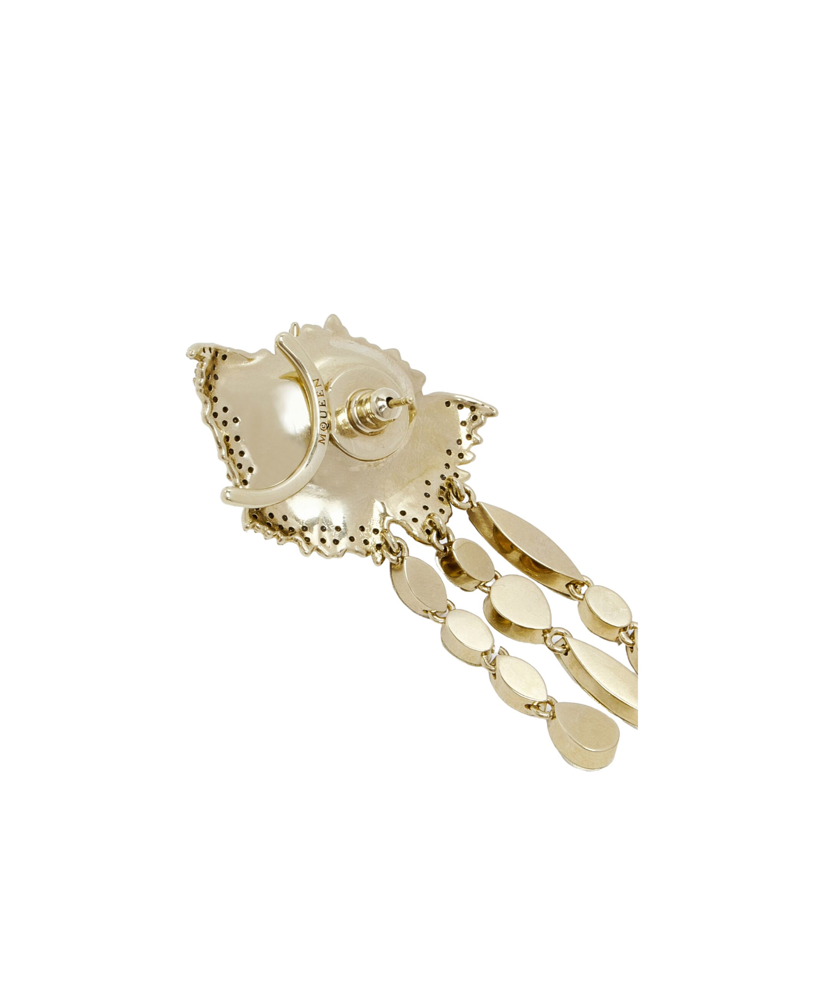 Alexander Mcqueen Floral Drop Earrings Featuring Crystal Embellishments In Gold