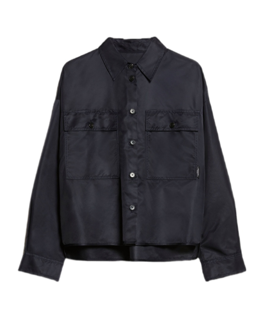 Weekend Max Mara Long-sleeve Flap-pocket Shirt In Black
