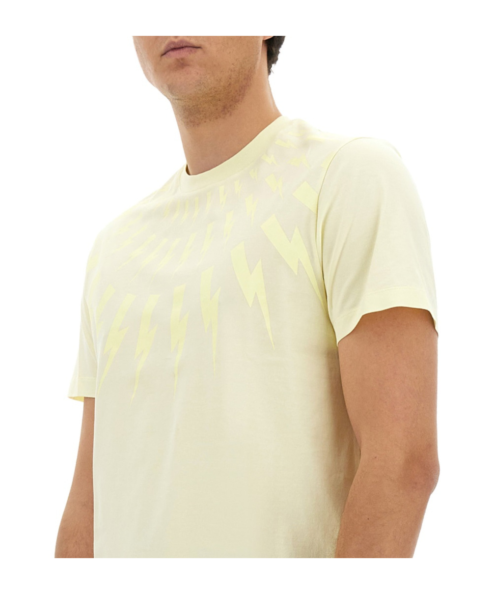 Neil Barrett Hunderbolt T-shirt In White