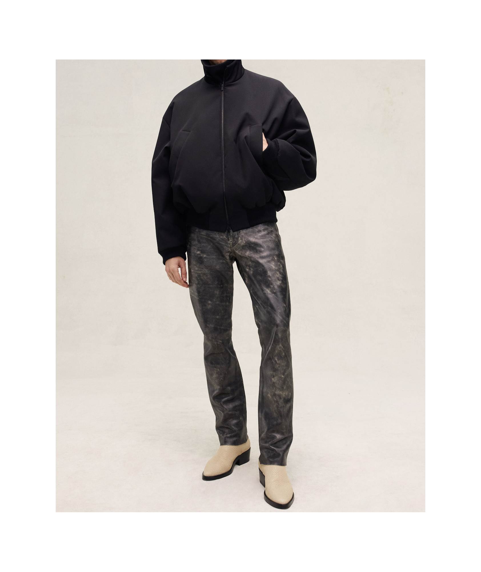 Fear Of God Black Cotton And Wool Sweatshirt In Black