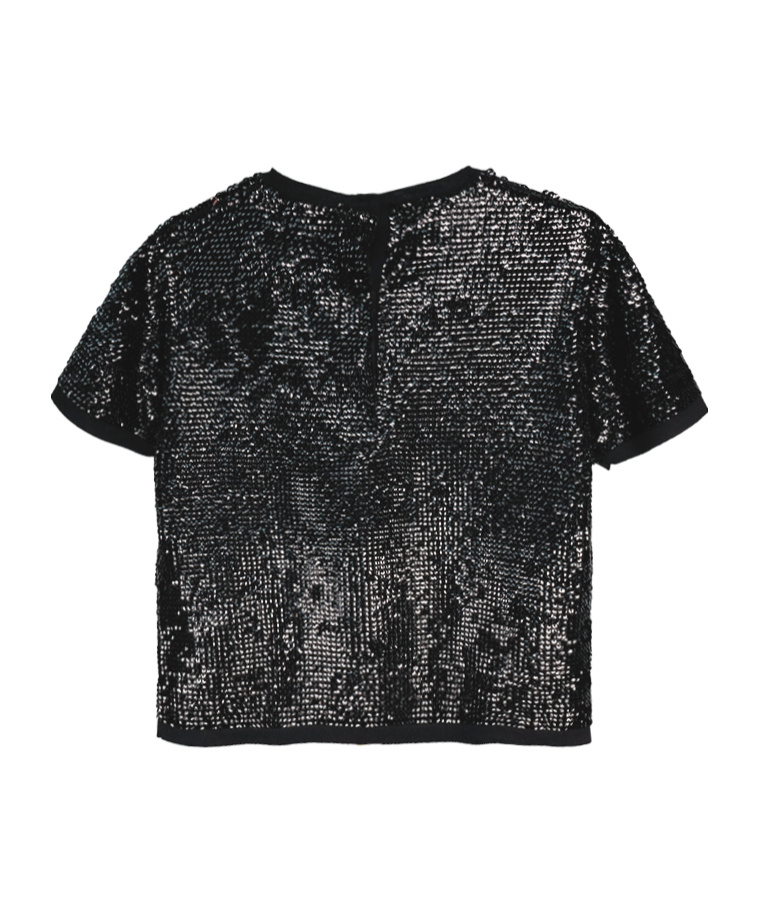 Max Mara Sequined Wool Sweater In Black