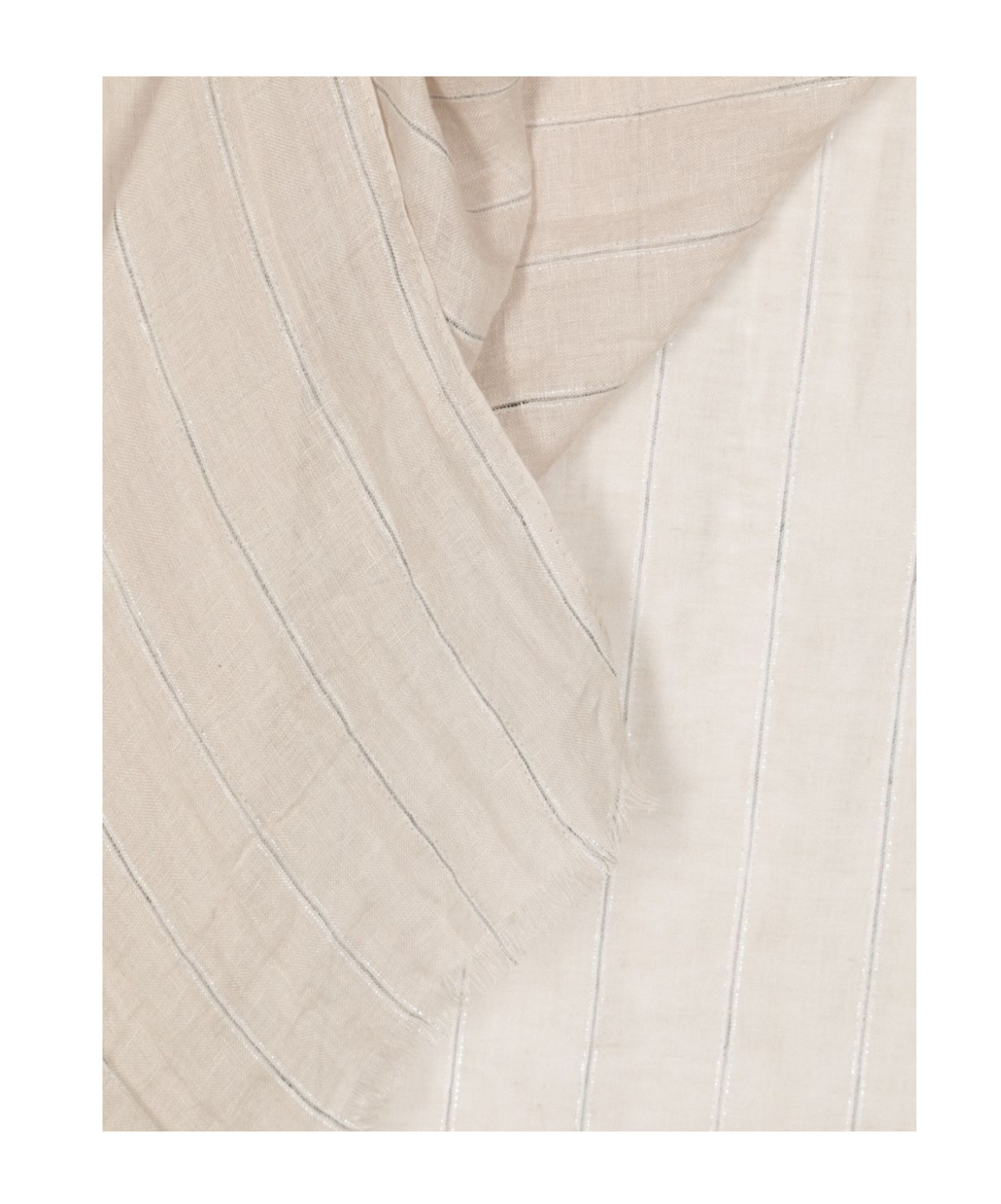 Shop Brunello Cucinelli Metallic-threading Striped Scarf In Nude