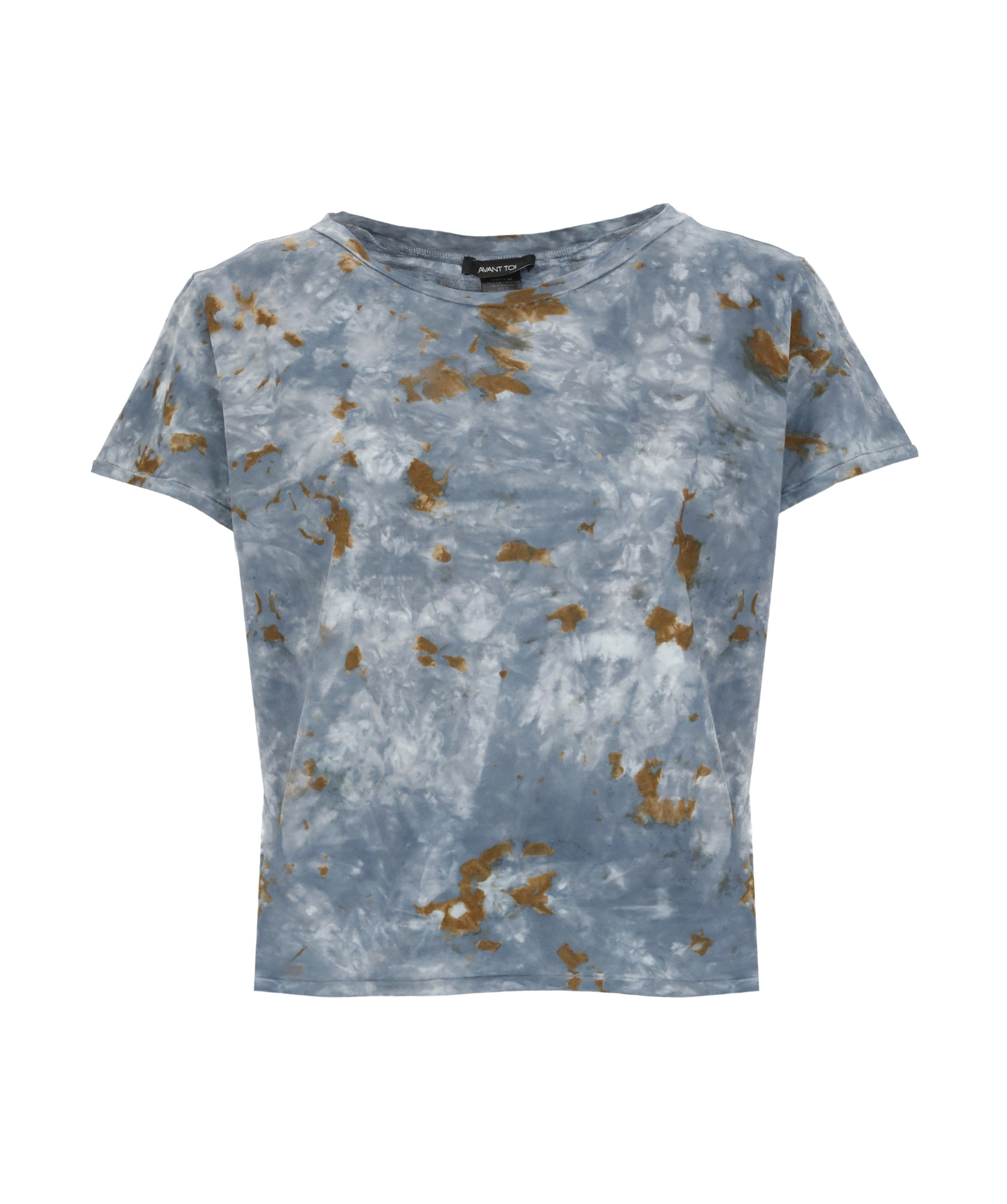 Avant Toi Cotton Sweater With Contrasting Pattern In Blue