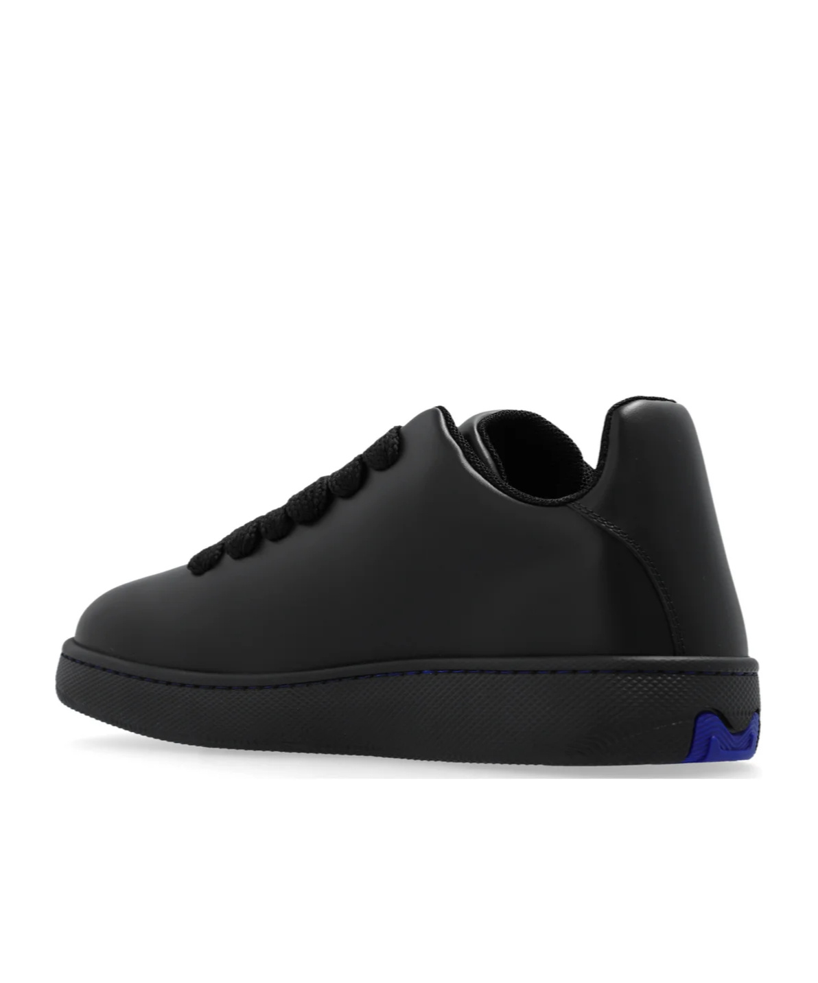 Shop Burberry Twisted Metal Detail Leather Sneakers In Black