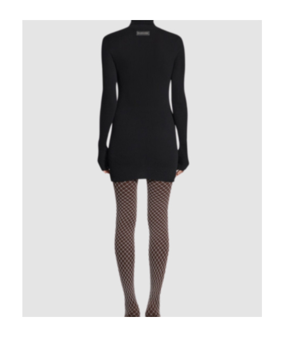 Balenciaga Seamless Cotton Turtleneck Jumper In Black