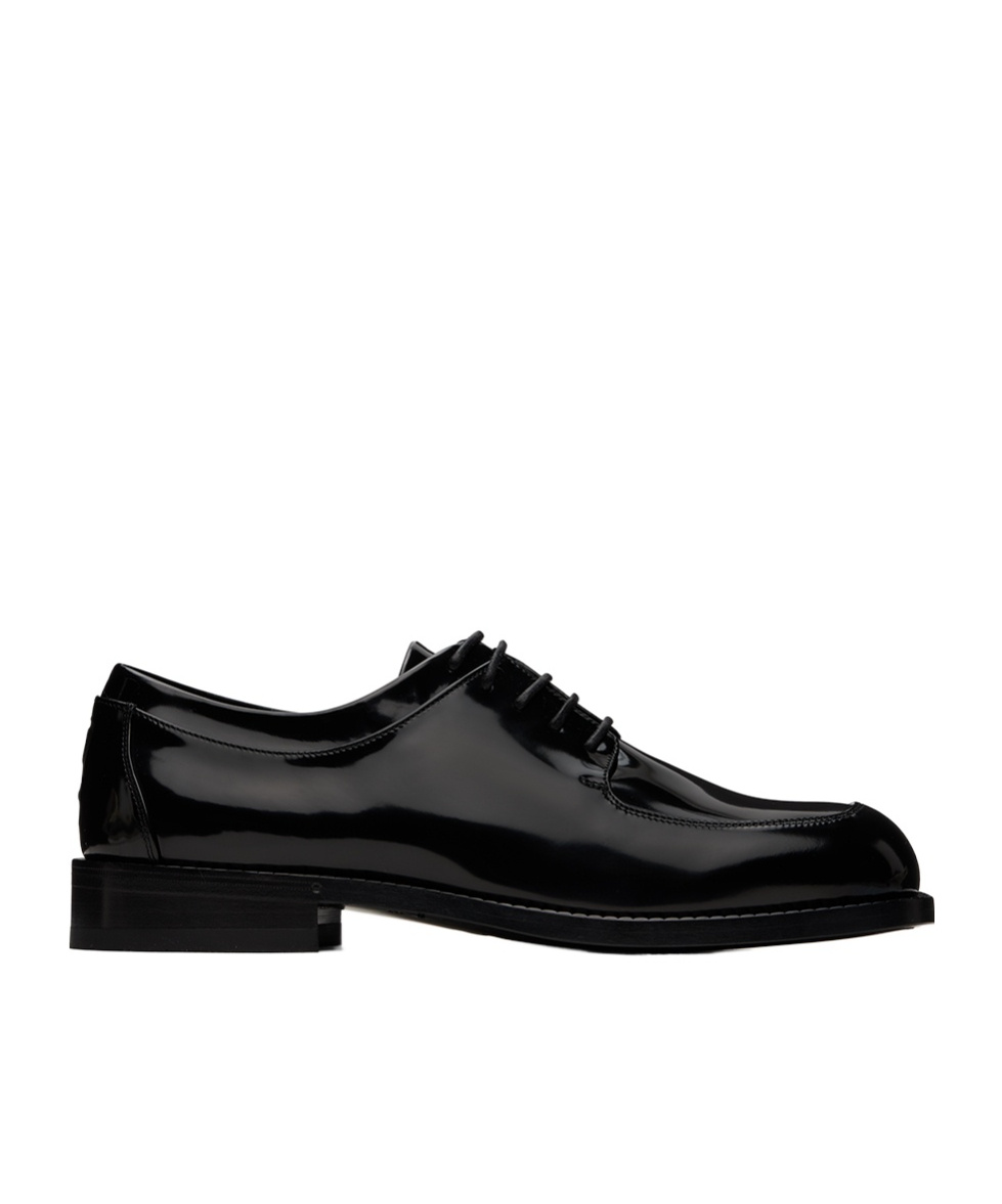 Ferragamo Black Leather Dinamic Lace-up Shoes In Black