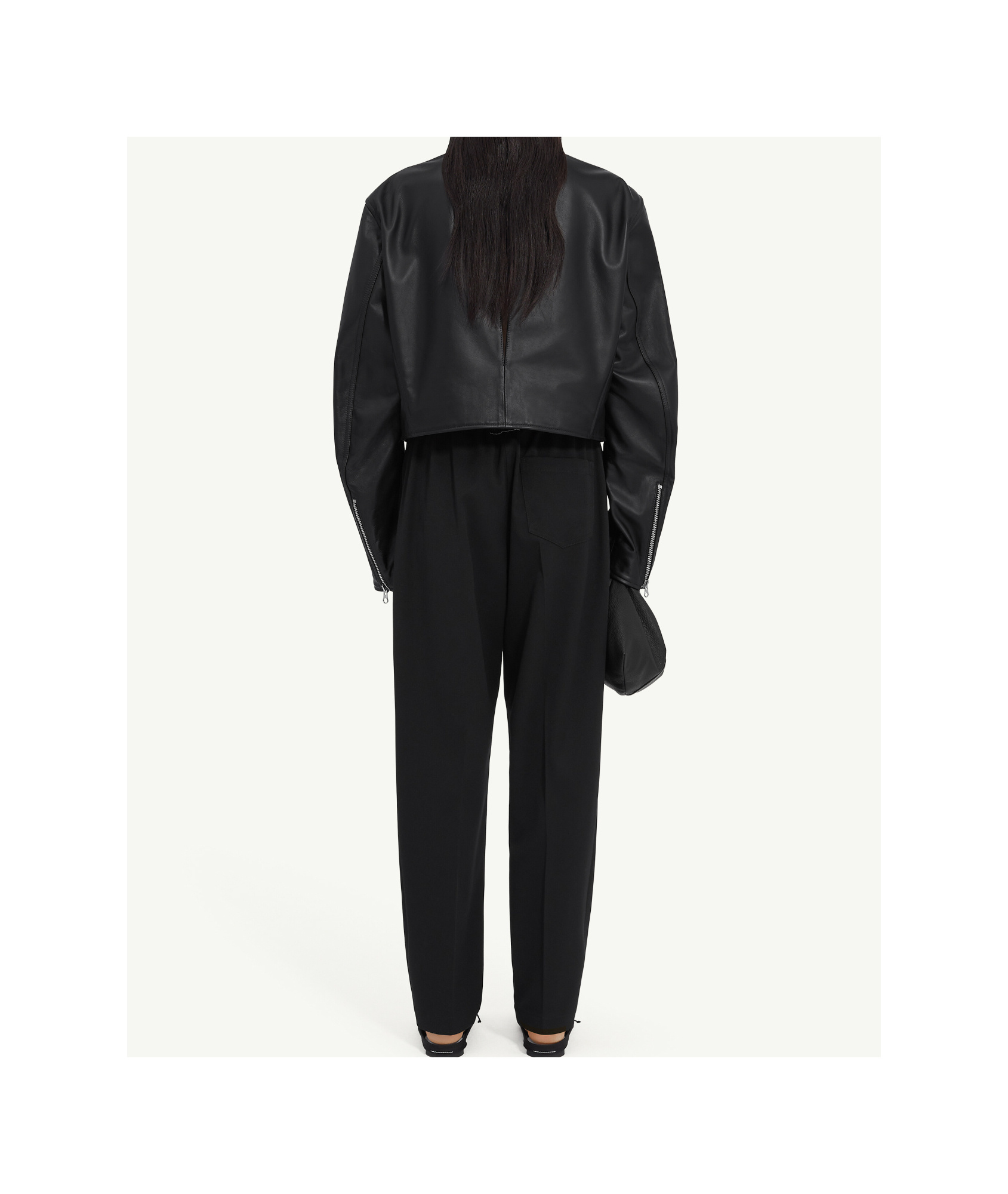 Mm6 Maison Margiela Twist Leather Jacket In Black