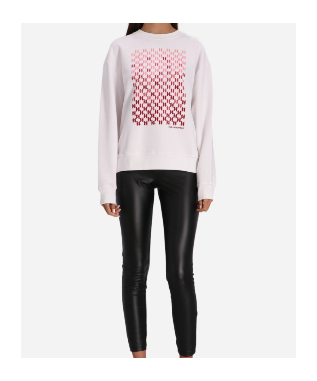 Shop Karl Lagerfeld Long-sleeved Sweater In White