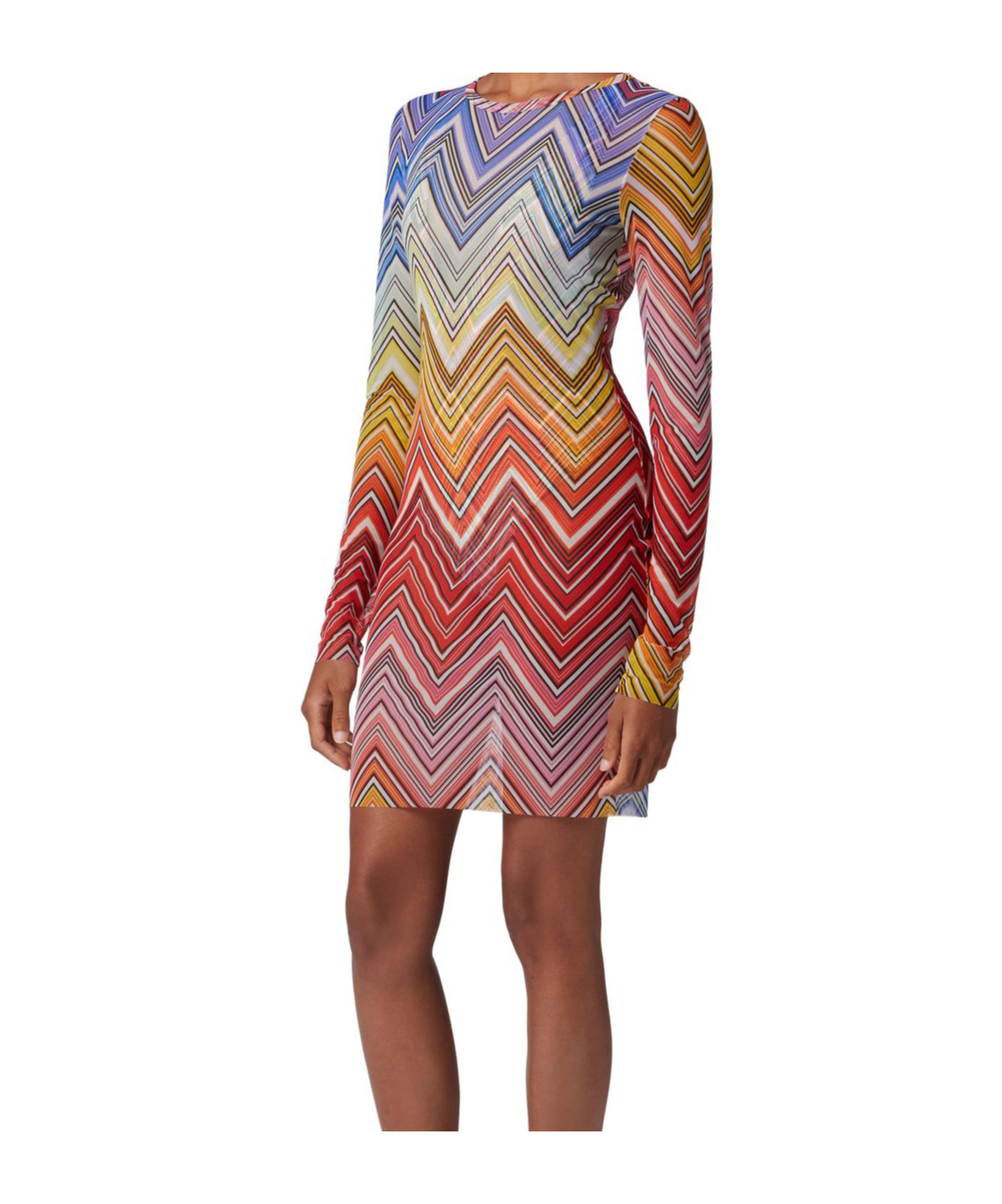 Missoni Beach Dress In Zigzag Print Tulle In Multicolor