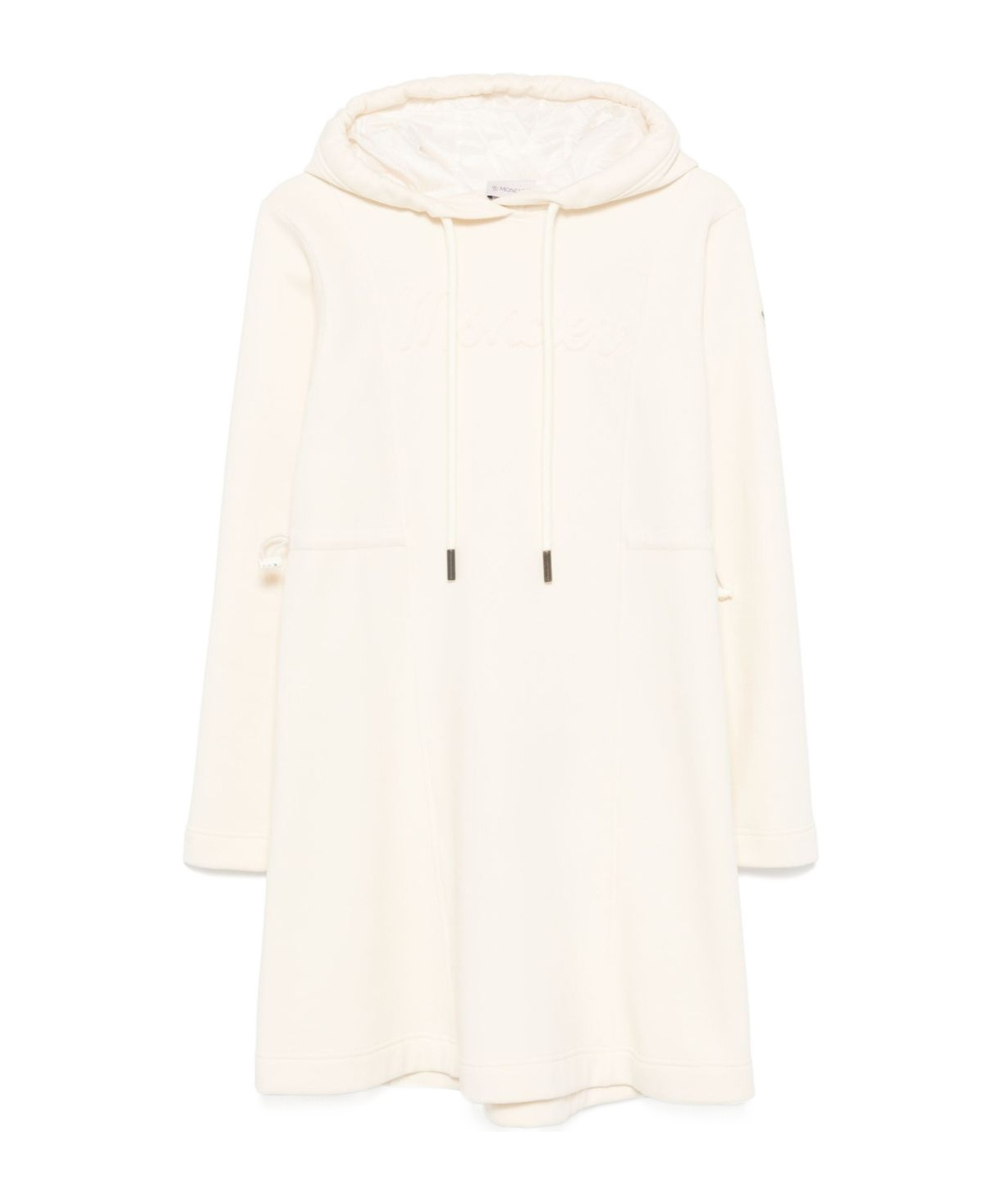 Moncler Hooded Mini Dress In White