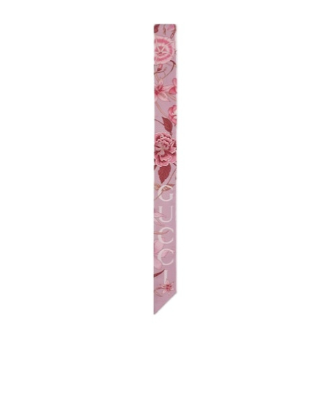Gucci Printed Silk Bow Tie In Pink