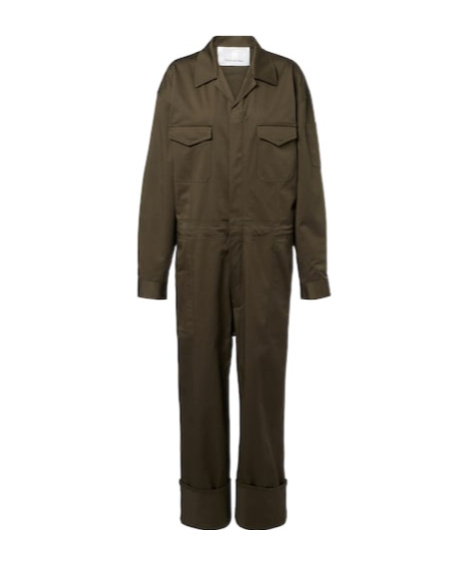 The Frankie Shop Ardea Cotton Jumpsuit In Green
