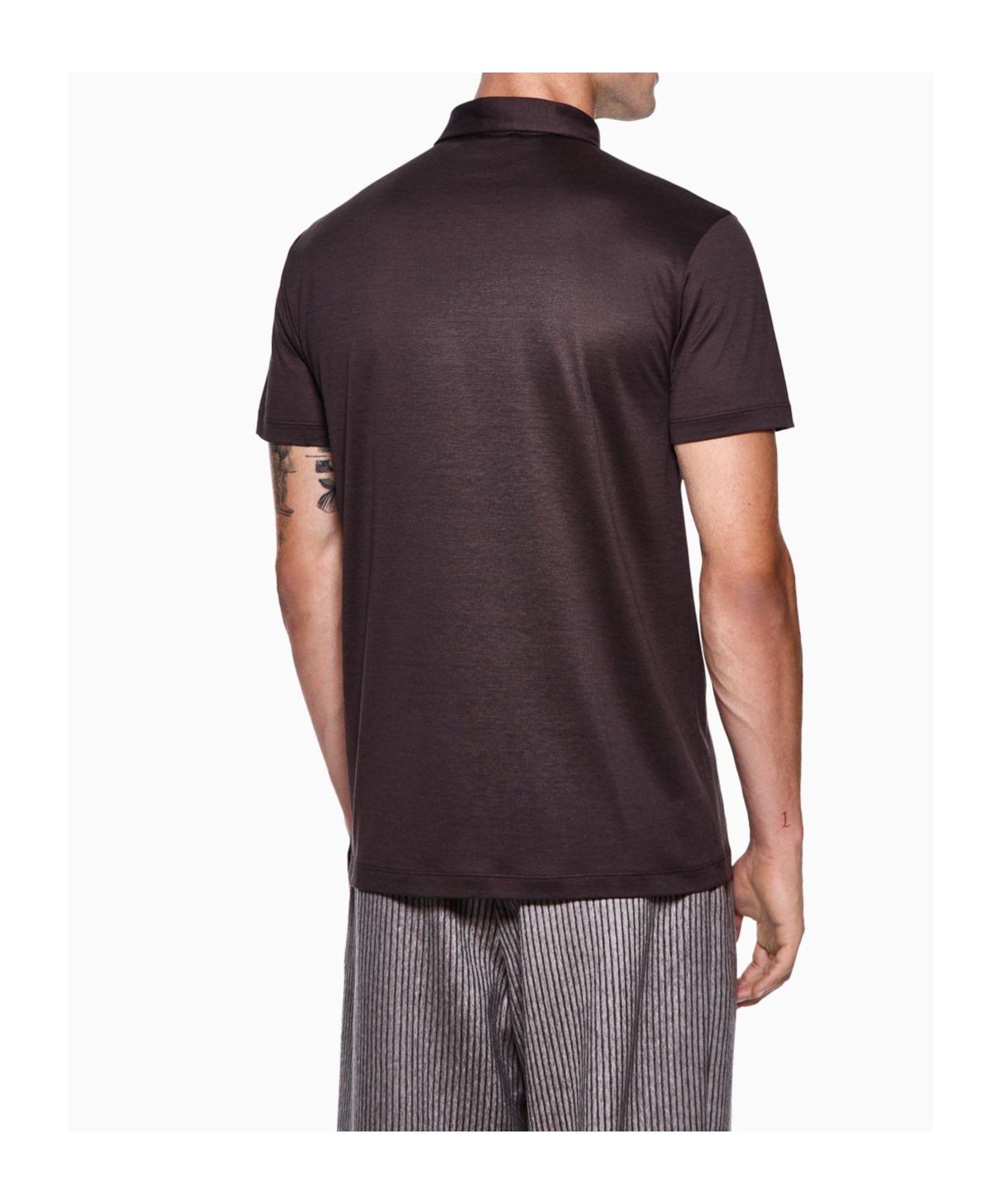 Giorgio Armani Silk Cotton Polo Shirt With Regular Fit In Brown