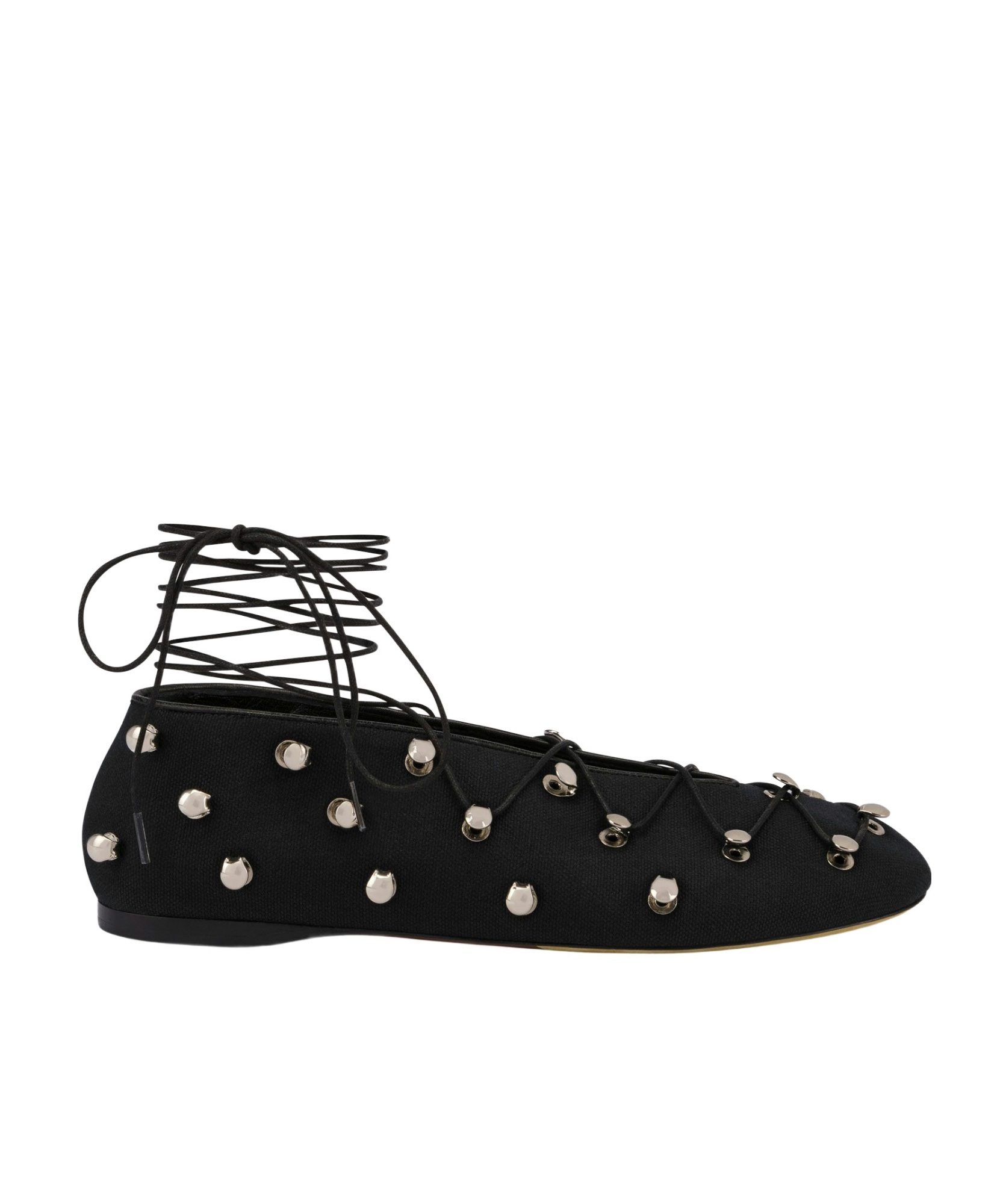 Moschino Eyelet-embellished Ballerina Shoes In Black
