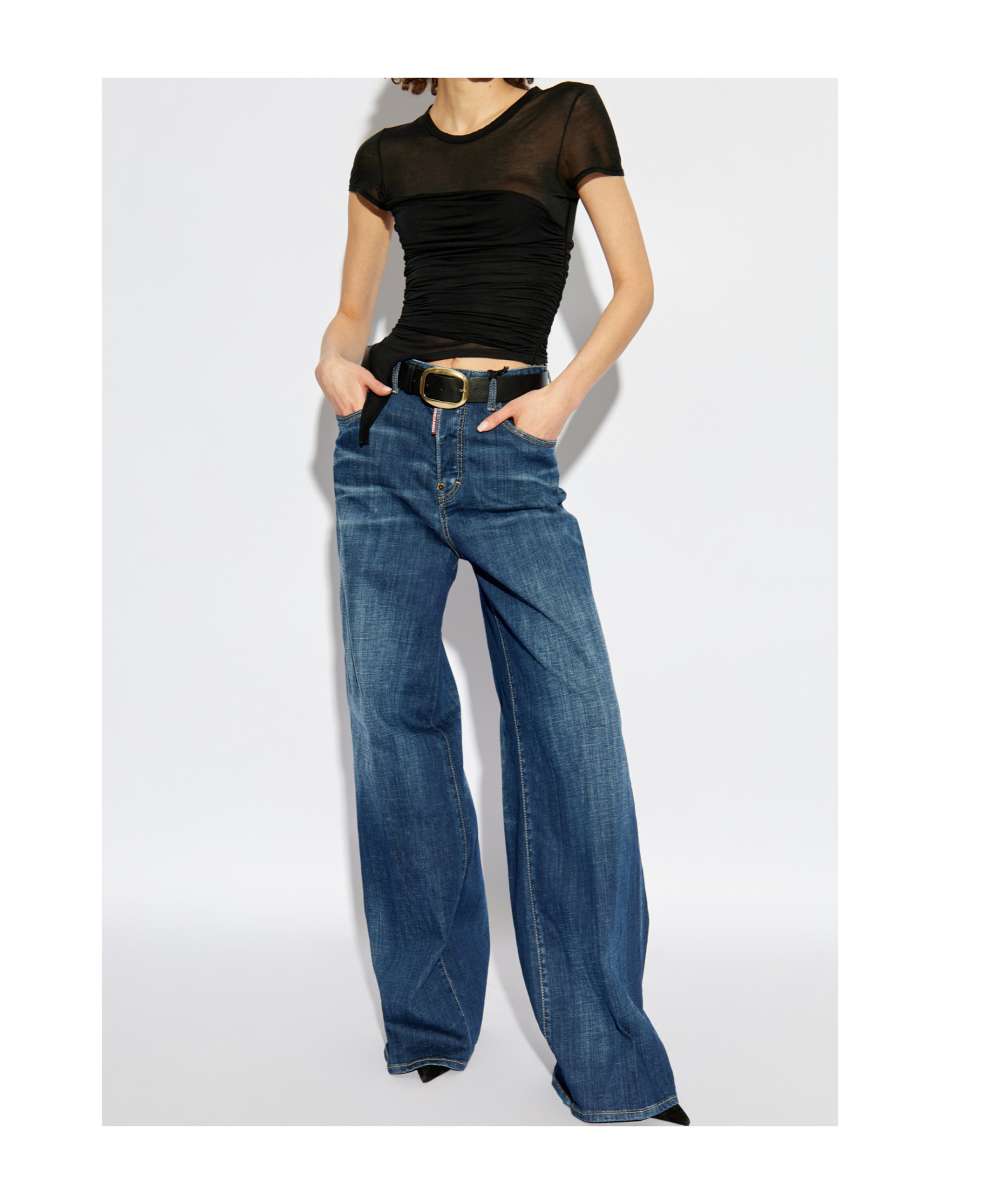DSQUARED2 DSQUARED2 LOGO PATCH FLARED JEANS
