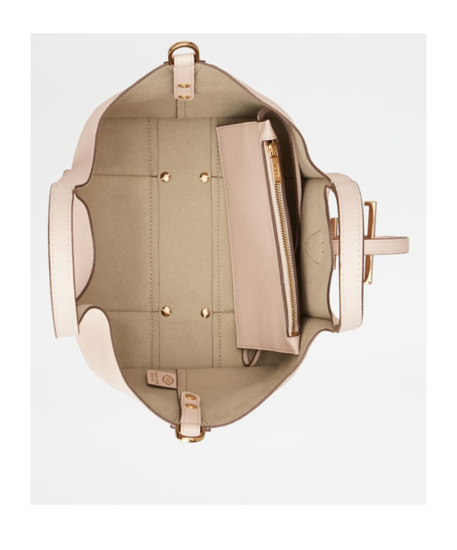 Shop Tod's Timeless Logo Plaque Tote Bag In Nude