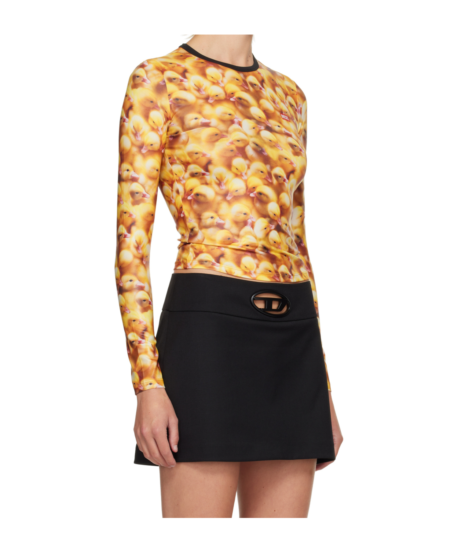 Diesel T-unclau-ls T-shirt In Yellow