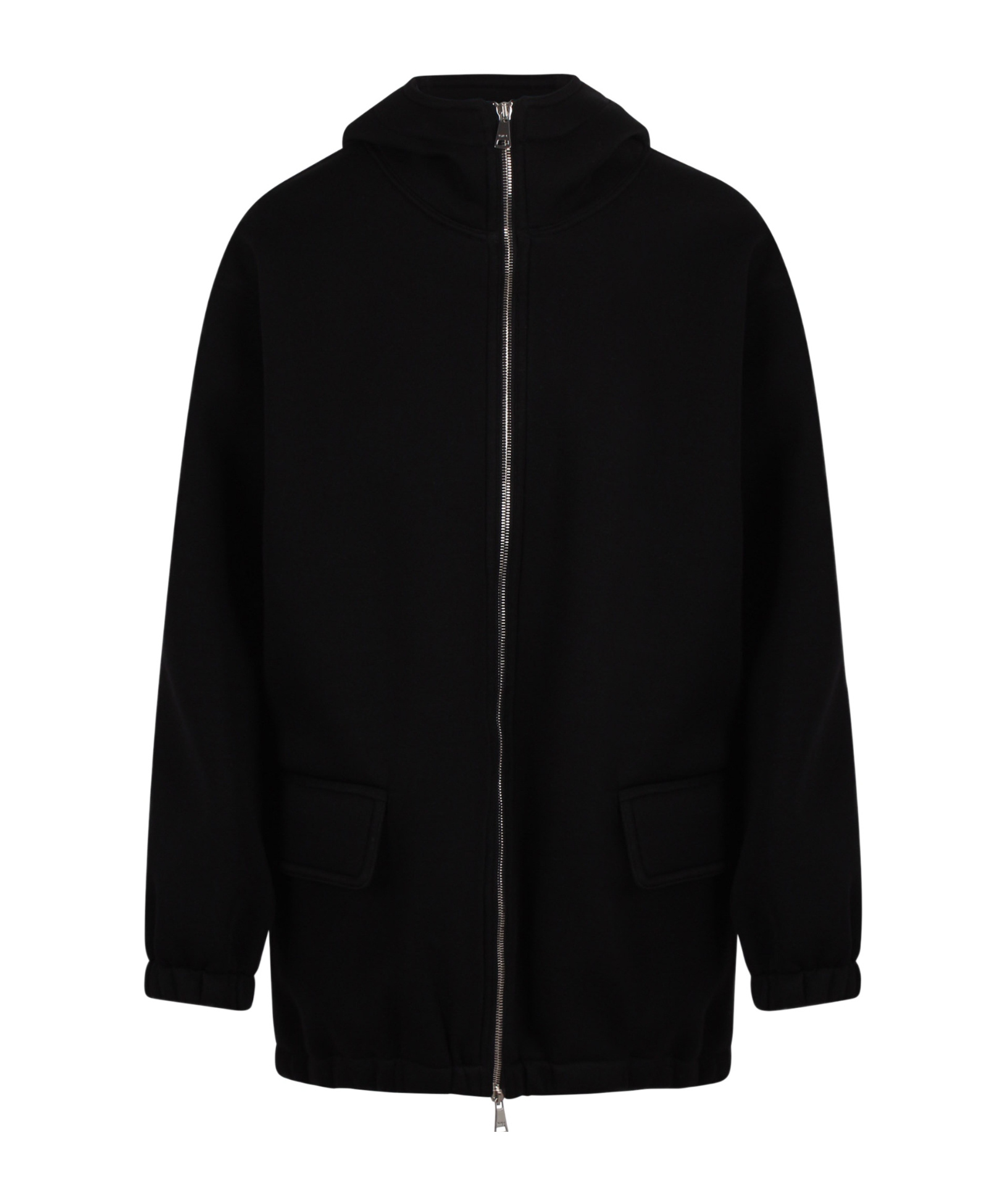 Plan C Black Scuba Hooded Jacket In Black