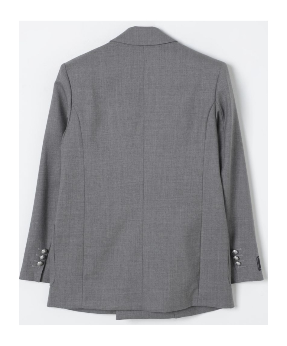 Balmain Double-breasted Suit Coat In Gray
