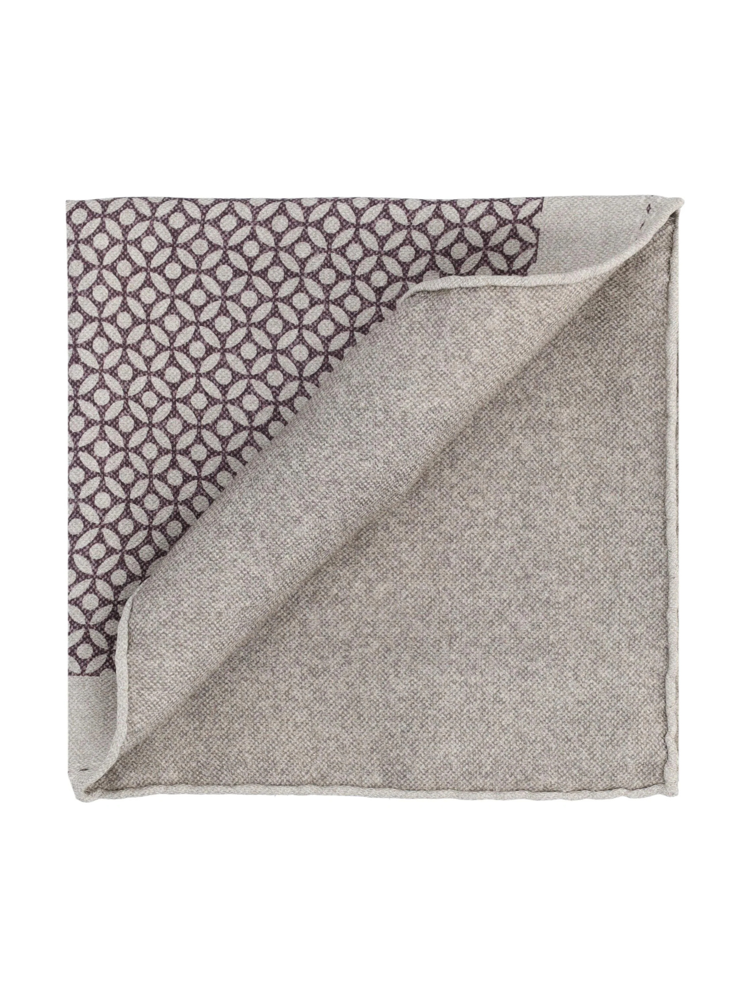 Brunello Cucinelli Geometric-print Poquet Square In Gray